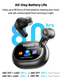 TOZO NC20 Pro Active Noise Cancelling Wireless Earbuds, Smart LCD Screen