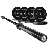 Mikolo 7ft Olympic Barbell, Barbell for Weightlifting and Powerlifting 45lb, Olympic Bar for 1500lbs Capacity, Weight Bar Fit 2” Standard Weights (combo 5)