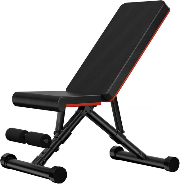 Sweetcrispy Ajustable Weight 795LBS Capacity Incline Decline Sit Up Exercise Bench Press for Home Gym, Foldable Workout for Full Body Sport or Strength Training Sweetcrispy