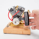 MechPuConToy Engine Model Kit That Runs, OHV V-Twin Cylinder Four-Stroke Motorcycle Engine, Physics Science Experiment for Youth Adult