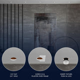 LUXRITE 1 Inch LED Trimless Recessed Spotlight, 10W, 850LM, 5CCT Selectable 2700K-5000K, 38° Beam Angle, Dimmable, Push-n-Lock Spotlight, CRI 90, Damp & IC Rated, Plaster Downlight, ETL White (4 Pack)