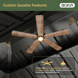 Aoxun 12’x16’ Hardtop Gazebo with Galvanized Steel Double Roof Brown