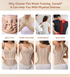 SHAPSHE Waist Trainer Corset for Women Tummy Control Sport Workout Body Shaper Vest for Postpartum Gym Zipper and Hooks Tan XS