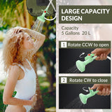 Hortsun 4 Pack Solar Portable Shower Bag 5 Gal/20l Solar Heating Camping Shower Bag with On-Off Switchable Head and Removable Hose for Outdoor Camping Hiking Traveling Beach Swimming(Green)