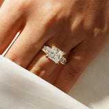 MSBLUE 1ct Size 8 Moissanite Engagement Ring for Women