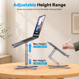 OMOTON LA10 360° Rotating Laptop Stand Riser Foldable for Desk, Space Grey