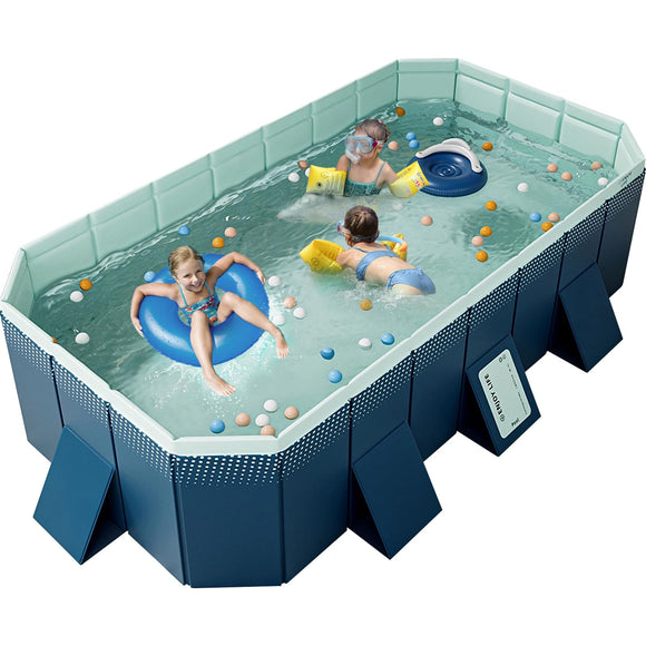 Kids' and Adults' Outdoor Swimming Pool Hard Plastic Shell Kid Pool for Backyard Dog Pools (113