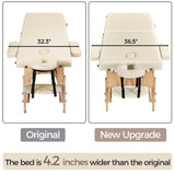 Yaheetech Massage Table Portable Lash Beds Spa Bed Massage Couch Foldable Spa Tables Adjustable 2 Fold with Non-Woven Bag 28 inch, Cream