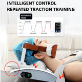 Cervical Neck Traction Device, Electric Cervical Spine Massager, 4-Point Positioning Support, with Remote Control, for Neck Pain Relief, Relieve Muscle Tension