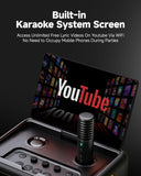Ikarao Karaoke Machine with Microphone Stand, Portable Bluetooth Speaker for Party, Backyard, Karaoke System with 2 Wireless Microphone for Adults Kids, for Women, Men, Singing Lovers