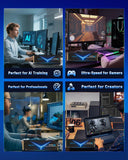OSCOO 2TB NVMe Gen 5.0 SSD, Up 14,000MB/s,3D TLC NAND, DRAM Cache, Graphene Heatsink, M.2 NVMe PCIe 2280 Gen5x4 SSD for AI Applications, Gaming, PS5, Laptop, PC, Heavy-Duty Workstations