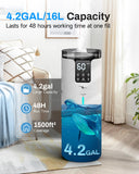 Humidifier Large Room, 4.2 Gal/16L Large Humidifier for 1500 sq.ft, 360° Nozzles Cool Mist Ultrasonic, Top Fill Tower Humidifiers for Bedroom Office Plant wholehouse with Extension Tube, Night Light