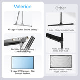 Valerion 120" Outdoor Projector Screen with Stand – 3-Min Setup, Wheeled Carry Bag, 4K/8K UHD Support, Freestanding, Portable Alloy Frame, 16:9 HD, Lightweight for Camping, Backyard, Home Theater