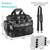 Rabjen Fishing Tackle Bag with Rod Holders & Cooler Main Compartment – Large Capacity Fishing Bag for Organized Gear Storage
