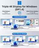 13-in-1 Laptop Docking Station Dual Monitor 4K, 2 HDMI USB C Hub LIONWEI
