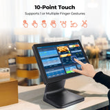 MUNBYN 15.6-inch POS-Touch-Screen-Monitor and White Cash Drawer