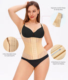 Nebility Waist Trainer for Women Corset Shapewear Tummy Control Body Shaper Top Waist Cincher Girdle with Adjustable Straps(Beige,X-Small)
