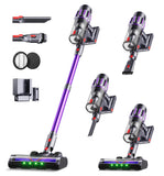 Cordless Vacuum Cleaner,650W 55KPA 80Mins Vacuum Cleaners for Home with Self-Standing,Smart Display,V-Shaped Anti-Tangle Brush,Wall Mount Charging,Cordless Stick Vacuum for Home,Floors,Carpet,Pet Hair