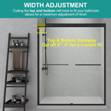 GDGZQD Semi-Frameless Sliding Shower Door W: 60 x H:72 Inches, Bathroom Sliding Door Easy to Install, 1/4 "Clear Glass, Black Hardware Double Sliding Glass Shower Room