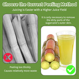 Manual Sugar Cane Press Juicer, Heavy-Duty Triple Stainless Steel Roller Design, Motor-Ready Interface, 2.5" Wide Inlet, High-Yield Hand Crank Cane Extractor for Home & Small Commercial Use
