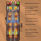 Electric Heated Full Body Massage Mat with 9 Adjustable Modes & Timer, Relaxing Massage Mattress for Back, Neck & Leg Relief, Perfect for Home & Office (Grey)