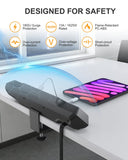Desk Clamp Power Strip Surge Protector, 6 Outlets, Flat Plug, 1800J, 4 USB-C Ports (Any Port 35W), for Home & Office, Flame-Retardant PC-ABS Housing, Fits 1.96" Desk Edge, Black
