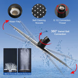 Shower Head, High Pressure 8″Square, and 5 settings Handheld Shower Filter NearMoon