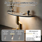 WOOOFA Modern Gold Console Table, Entryway Table with Smart Sensor Lights