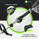 NovorikX 60V Cordless String Trimmer 17" Trimmer Weed Wacker, 2-Speed Brushless Weed Eater, Attachment Capable, 5.0Ah Battery and Charger Included
