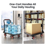 Push Cart Dolly | 660 lbs. Capacity Moving Platform Hand Truck | Heavy Duty Space Saving Collapsible