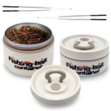 BHwra 2 PCS Fishing Bait Container, Stainless Steel Worm Bait Holder Fishing Bait Storage Bait Nightcrawler Box to Keep Bait Fresh and Alive
