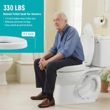 LimLuc Elongated Toilet Seat Risers for Seniors, 2.5 Inch Elevated Toilet Seat with Slow Close, Non-Slip Raised Toilet Seat, 18.5" Fit for Elongated Toilet, White