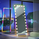 VANITII Full Length Mirror with Lights with 25 LED Bulbs and Bluetooth Floor Mirror Full Body Lighted Mirror 71" x 30" Standing Mirror Wall Mounted Mirror Smart Touch for Bedroom Dressing Room