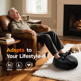 HTM Foot Massager with Heat - Shiatsu Kneading Rolling, 5 Massage Modes with 9 Adjustable Intensity, Fits Up to Size 13, Home Office Relaxation Gift for Women and Man