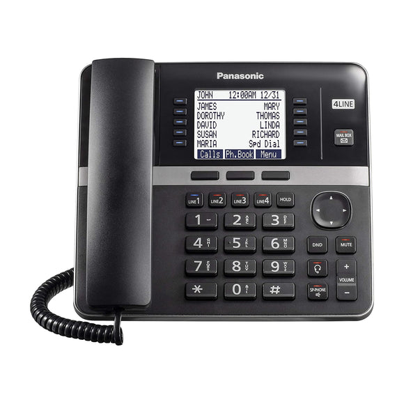 Corded Base Station with 4-Lines Expandable with Up to 10 Compatible Panasonic Business Phones Wirelessly - KX-TGW420B (Black) Panasonic