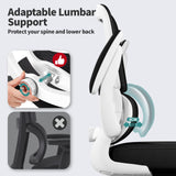 Office Chair - Ergonomic Desk Chair with Adjustable Lumbar Support (White+Black)