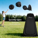 Wolfwise Pop Up Shower Tent with Floor, Portable Instant Changing Tent with Ventilation Window & Carry Bag, Privacy Bathroom Toilet for Beach, Camping & Outdoor, Width 47 ", Height 75 ", Black