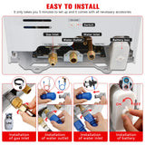 Tankless Water Heater Propane,2.64GPM 10L Outdoor Portable water heater,with 2 GPM Water Pump, Instant Propane water heater with Digital Display Multi-Protection for Camping Trips