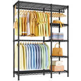 Ulif F2 Clothes Rack, 5 Tiers Heavy Duty Garment Rack for Bedroom, Freestanding Adjustable Closet Storage Organizer, 46.1" W x 15.4" D x 78.3" H, Load 630lbs, Upgraded Black