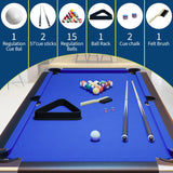 6 or 7 ft Billiards Table, Portable Billiards Tables, Pool Tables for Full Size, Pool Table Set for Family Game Room, Adult Rrec Room, Basements, Man Cave or Garage, Blue