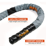 Perantlb Battle Rope with cloth sleeve -1.5/2 Inch Diameter 30' 40' 50' Lengths -Gym Muscle Toning Metabolic Workout Fitness, battle rope Anchor Strap Kit Included (1.5" x 30 ft Length) Perantlb