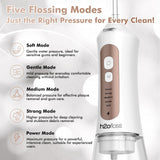 H2ofloss Potable Water Flosser with Beginner Tip – 5 Oral Care Modes, 2500mAh Rechargeable Dental Irrigator with 300ml Tank, IPX7 Waterproof, Portable for Braces, Teeth & Gums, Travel-Friendly