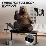 WECENI Black Flat weight Bench, Bench workout, Easy Assembly for Training Bench Press with adjustable height, 600LBS gym bench for Full Body Workout