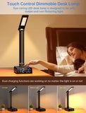 ELMWAY Alarm Clock with Lamp, Wireless Charging, USB-C & USB Ports, AC Outlets, Bedside Digital Clock Charging Station with Night Light, Loud Dual Alarm for Heavy Sleepers, Kids, Teens & Adults