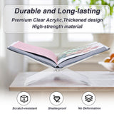 CRIKELE Acrylic Book Stand Holder - Coffee Table Book Stand,Open Cookbook Acrylic Book Display Stand,Magazines Clear Holder,Reading Stand for Open Book Magazines, Textbooks