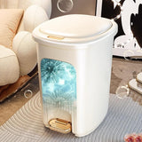 Garbage Can Hand Press Trash Bin for Kitchen Bedroom Office(Brown,Large)