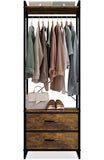 Sorbus Clothing Rack with Drawers - Clothes Stand Dresser - Wood Top, Steel Frame, & Fabric Drawers - Tall Closet Storage Organizer - Garment Rack for Hanging Shirts, Dresses, & Jackets