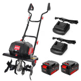 MZK 40V 12-inch Cordless Garden Tiller, Battery Powered Garden Cultivator, 2 * 4.0Ah Battery and Fast Charger Included