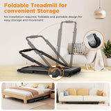 Walking Pad with 12% Incline, Under Desk Walking Pad Treadmill with Adjustable Height Handle Bar & Removable Desk, 3 in 1 3.5HP Foldable Treadmill 300lbs Capacity for Home Office with Remote Control