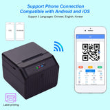GRSJKRI Desktop 58mm Thermal Label Printer Wired Barcode BT Connection Support ESC/POS